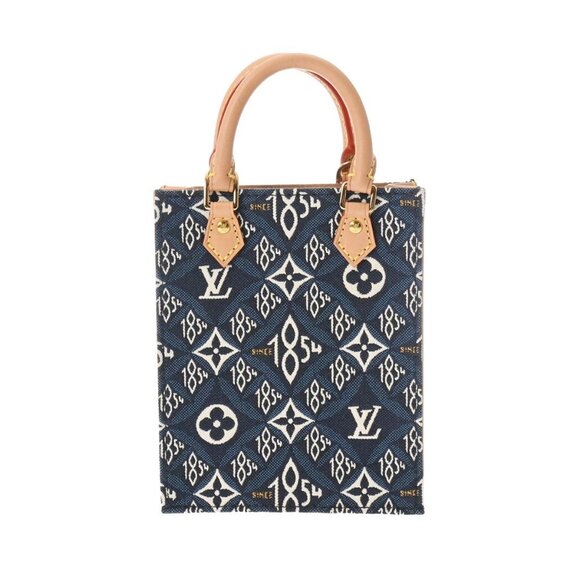 LOUIS VUITTON Monogram Petite Sac Plat Since1854 2WAY blue - Picture 1 of 16